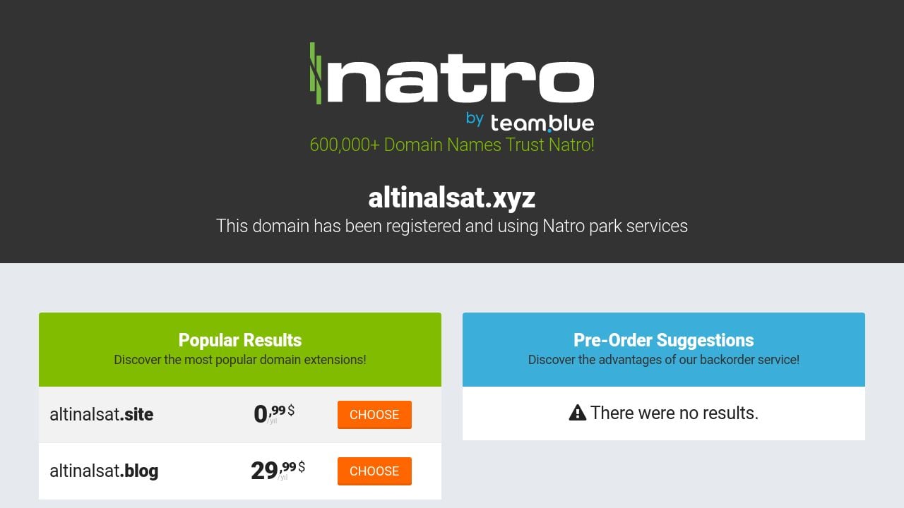 Screenshot of Altinalsat.xyz