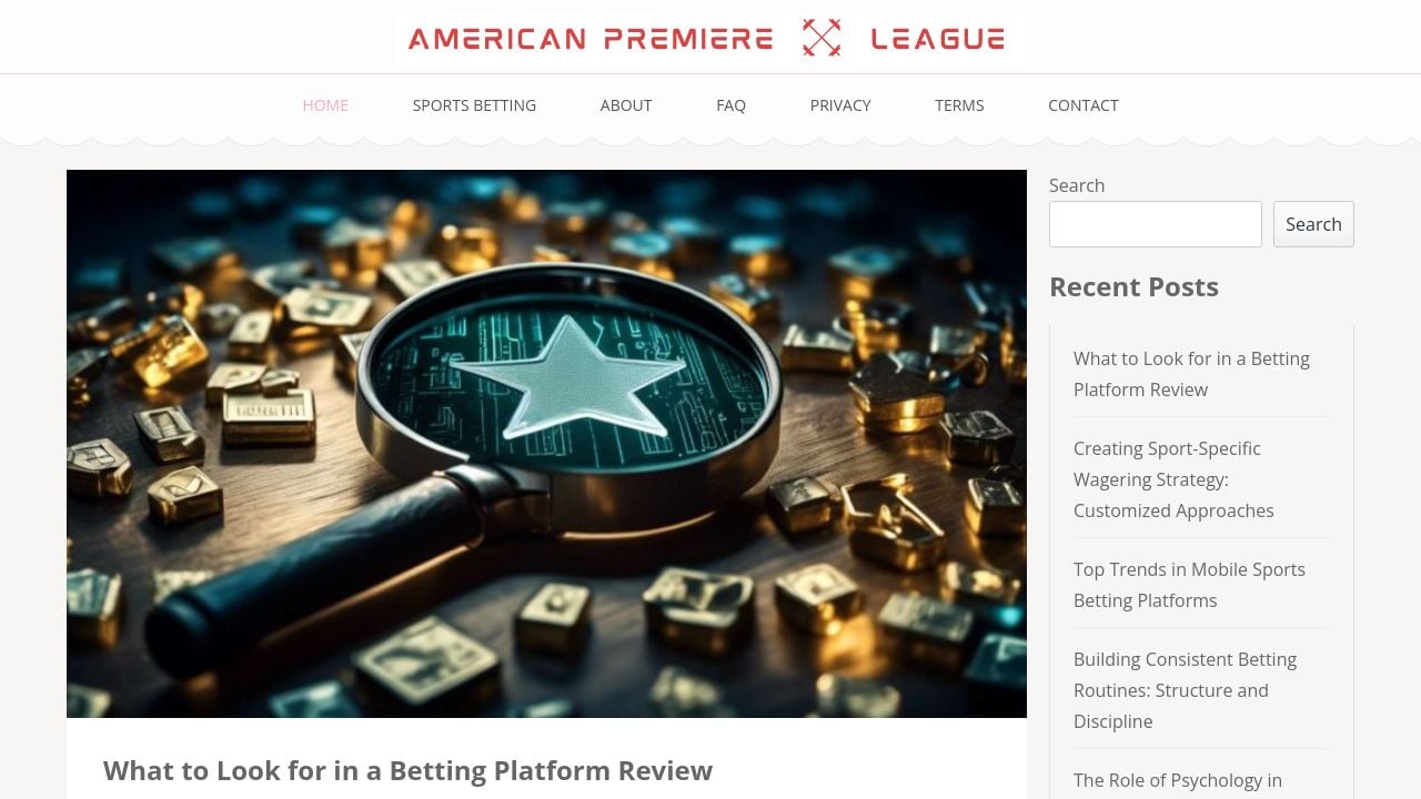 Screenshot of Americanpremiereleague.org