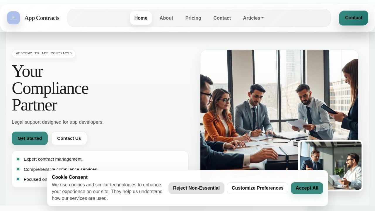 Screenshot of Appcontrac.life