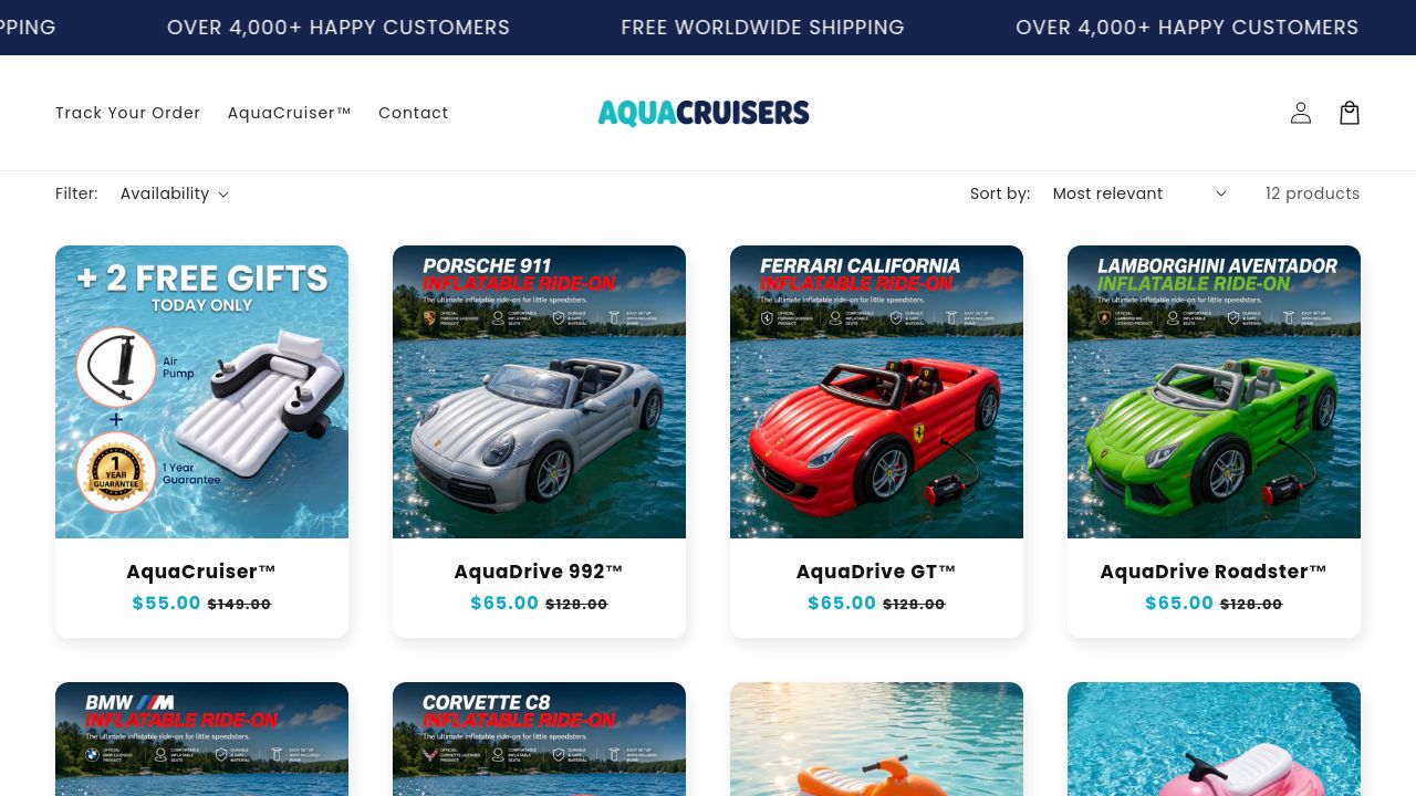 Screenshot of Aquacruisersusa.com