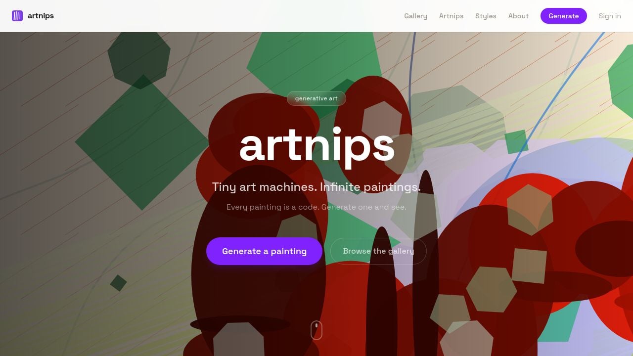 Screenshot of Artnips.com
