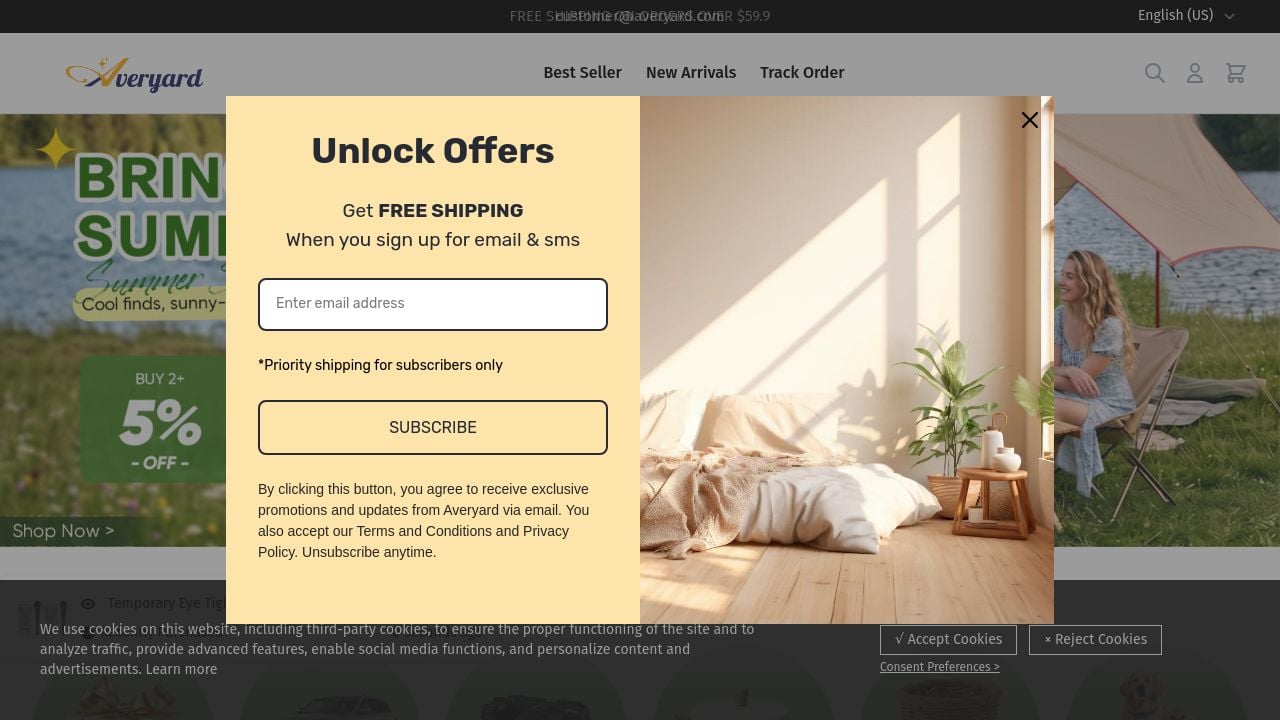 Screenshot of Averyard.com