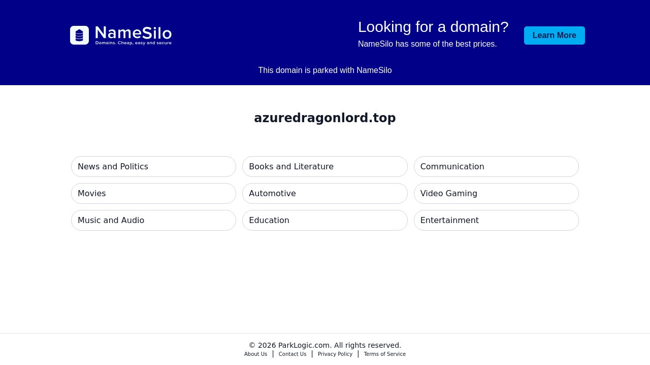Screenshot of Azuredragonlord.top