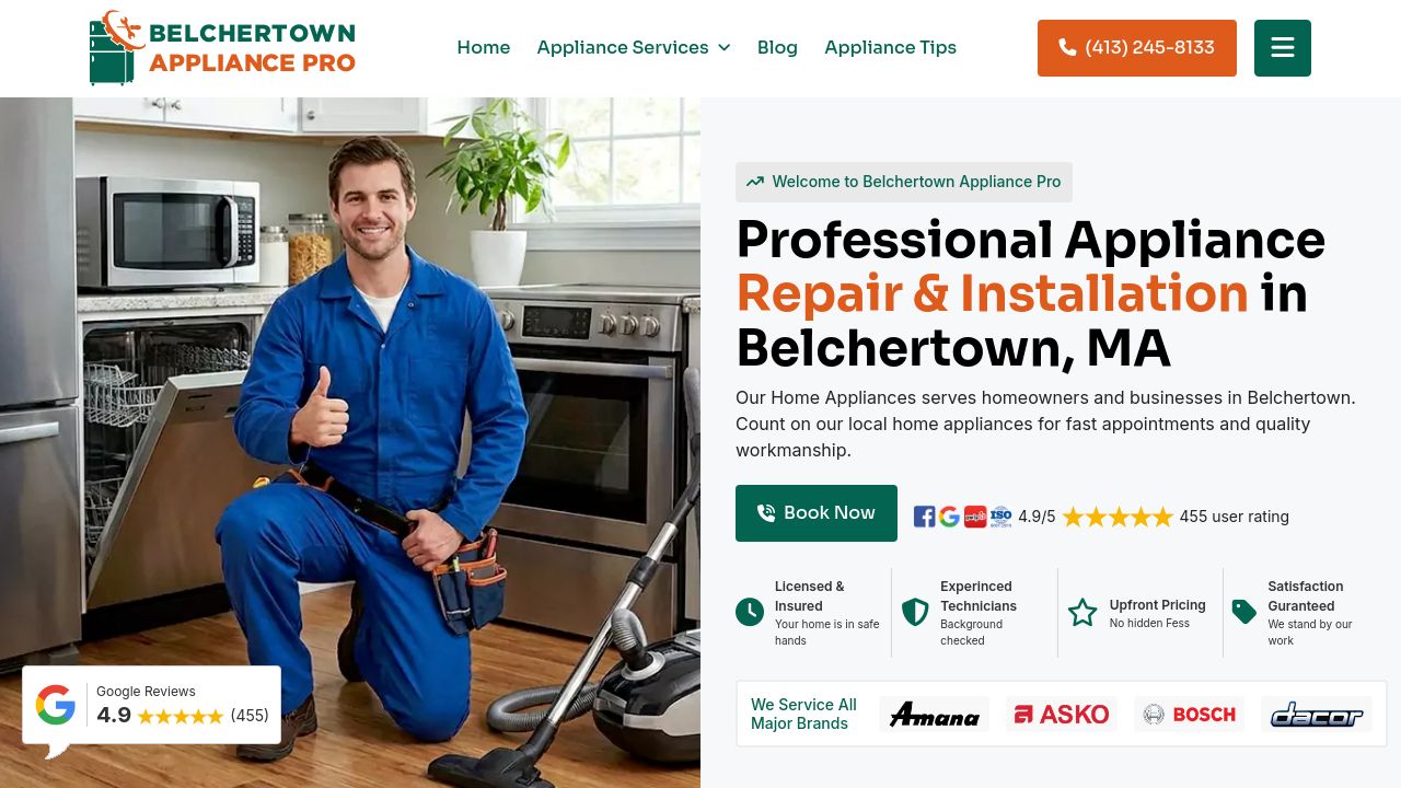 Screenshot of Belchertownappliancepro.com