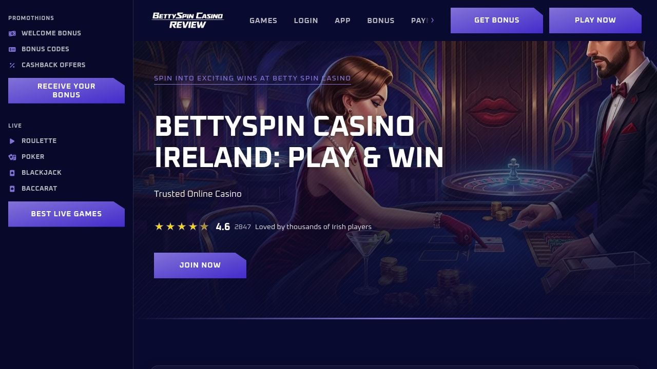 Screenshot of Bettyspin-ie.com