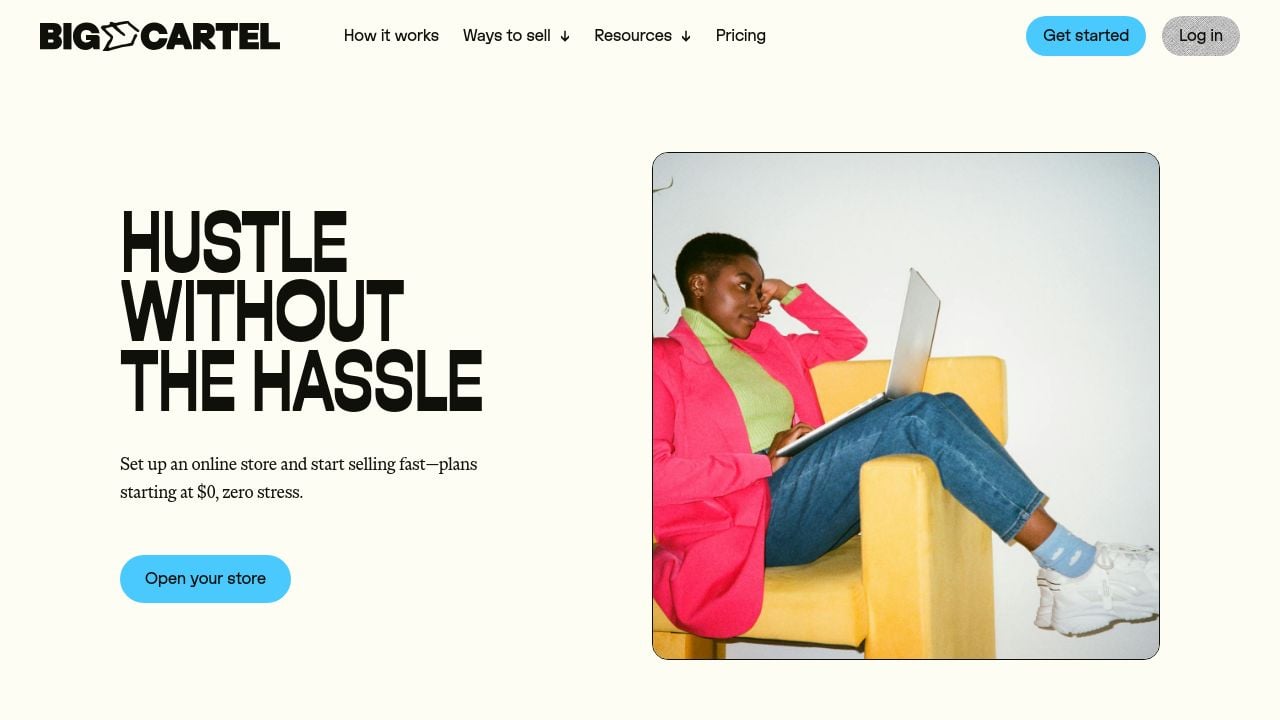 Screenshot of Bigcartel.com