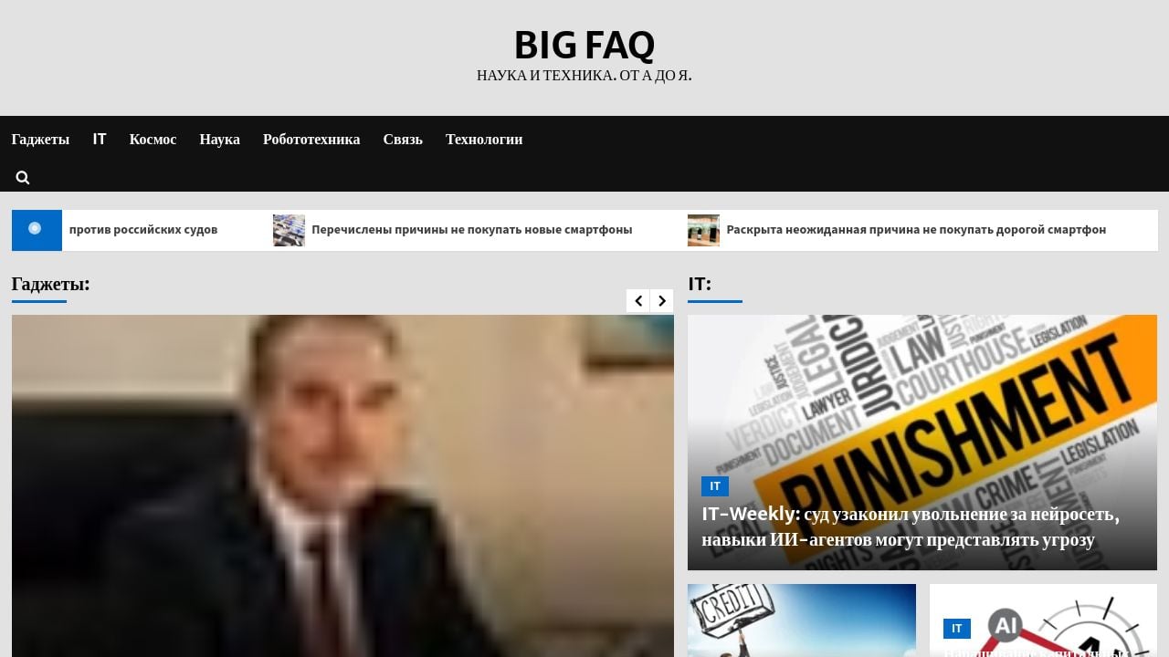 Screenshot of Bigfaq.ru