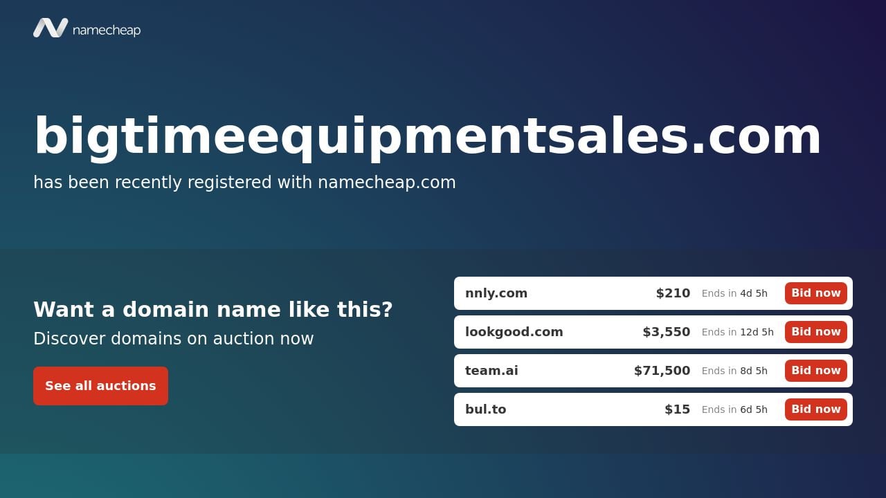 Screenshot of Bigtimeequipmentsales.com