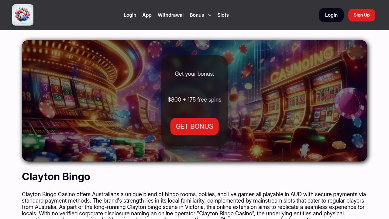 Screenshot of Bingoclayton.com