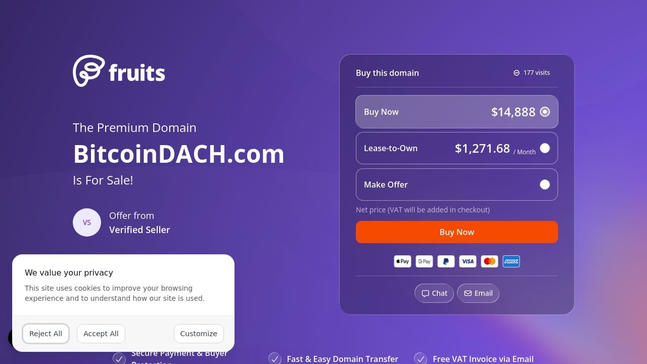 Screenshot of Bitcoindach.com