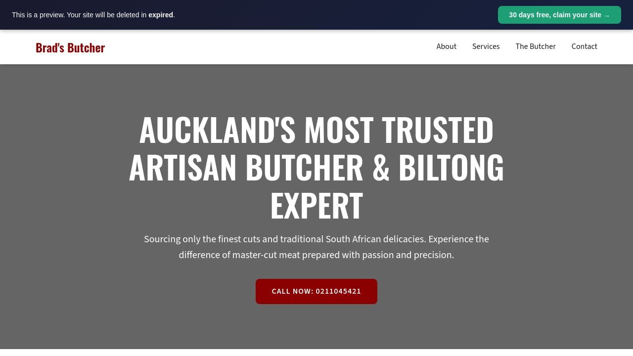 Screenshot of Bradsbutcher.online