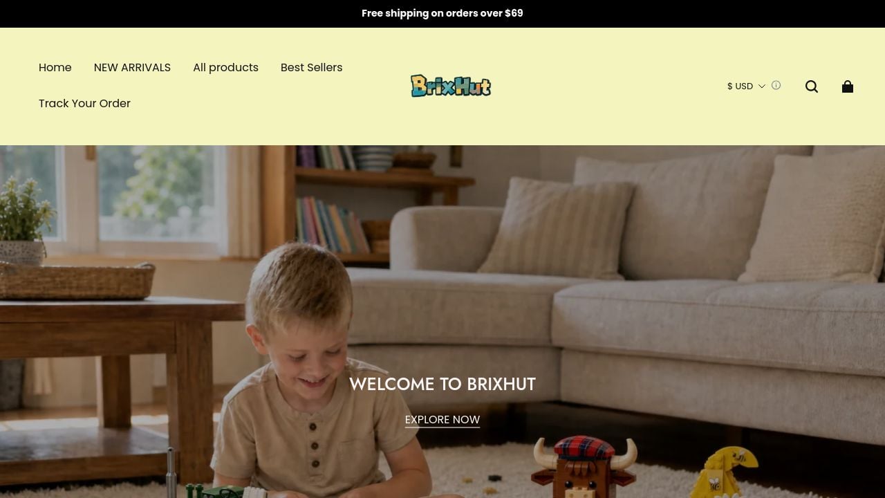 Screenshot of Brixhut.com