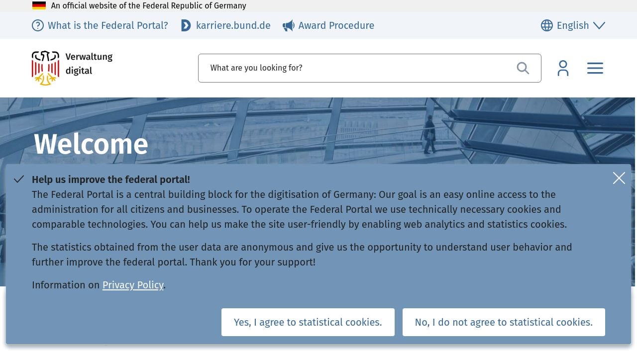 Screenshot of Bund.de