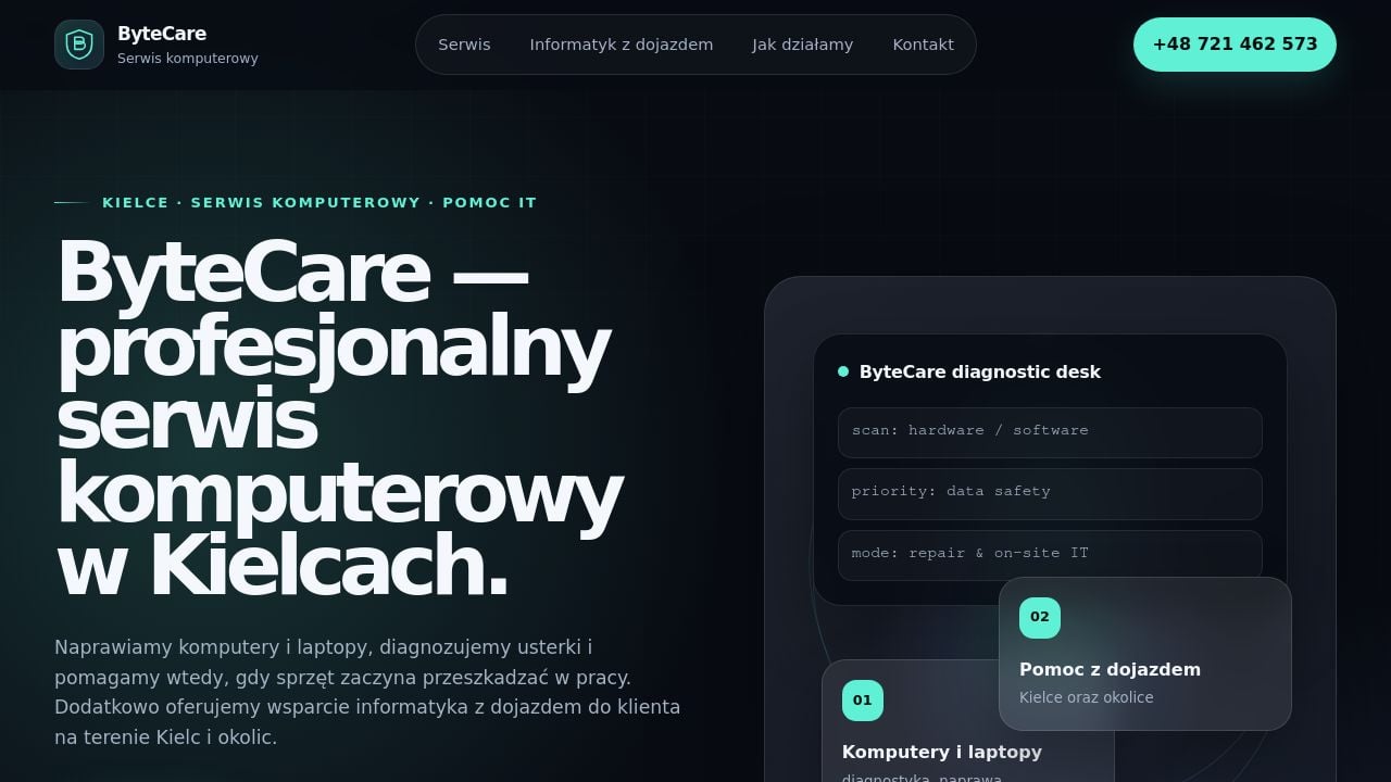 Screenshot of Bytecare.pl