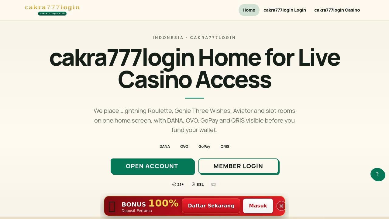Screenshot of Cakra777login.club