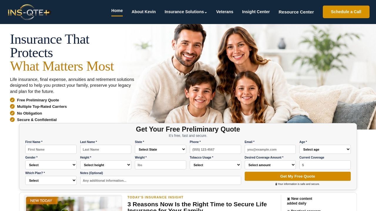 Screenshot of Caniqualifyforlifeinsurance.com