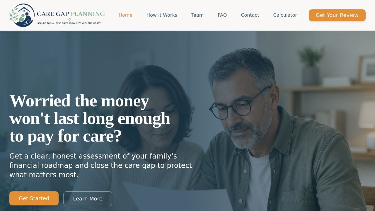 Screenshot of Caregapplanning.com