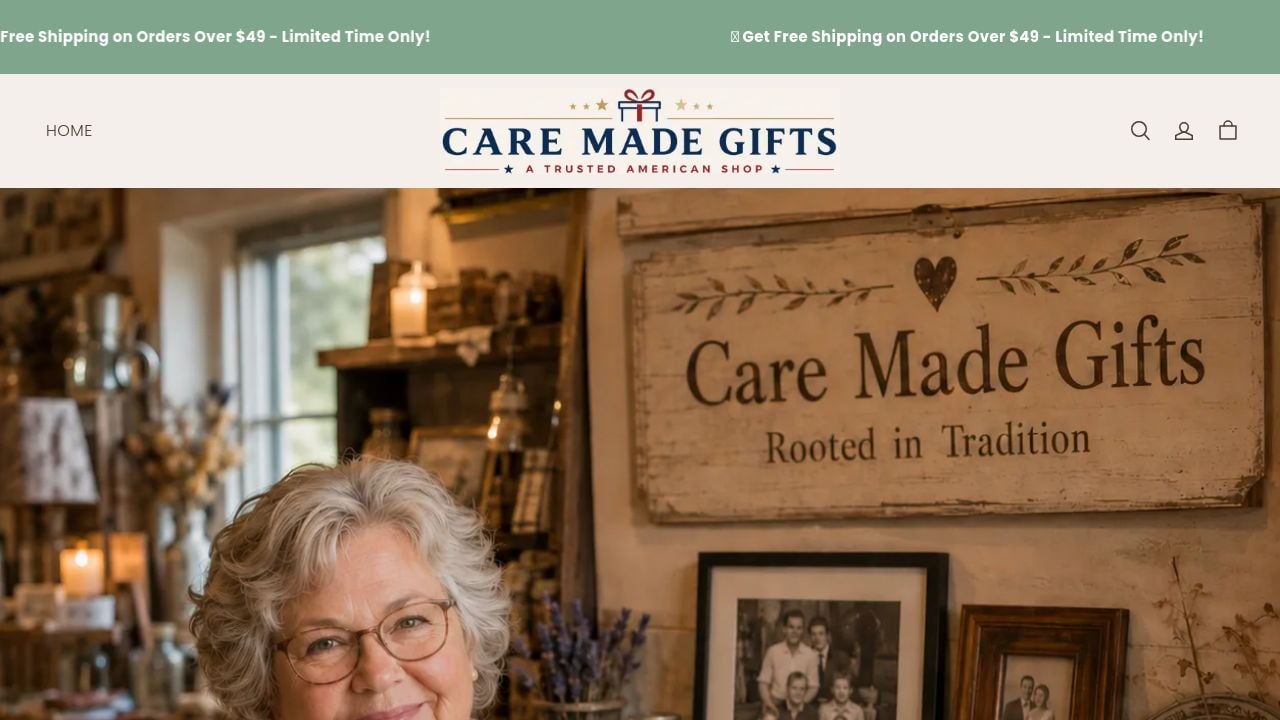 Screenshot of Caremadegifts.com