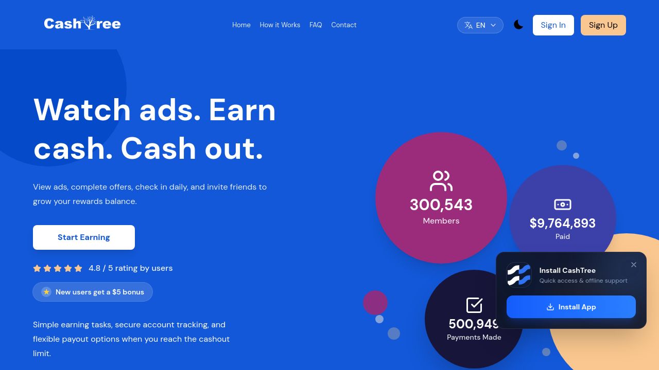 Screenshot of Cashtree.co