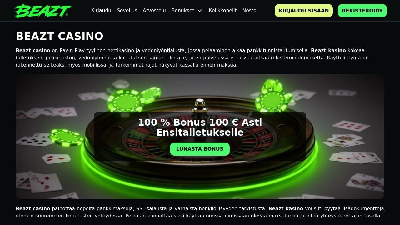 Screenshot of Casinobeazt.net