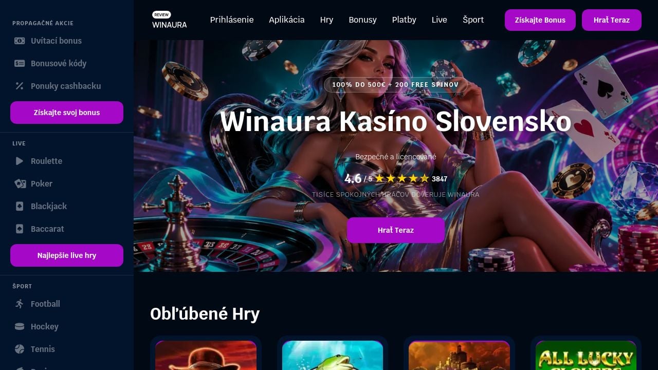 Screenshot of Casinowinaura7.com