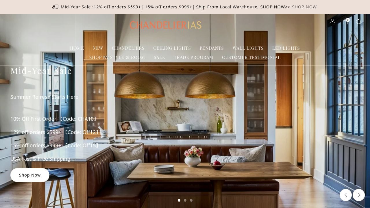 Screenshot of Chandelierias.com
