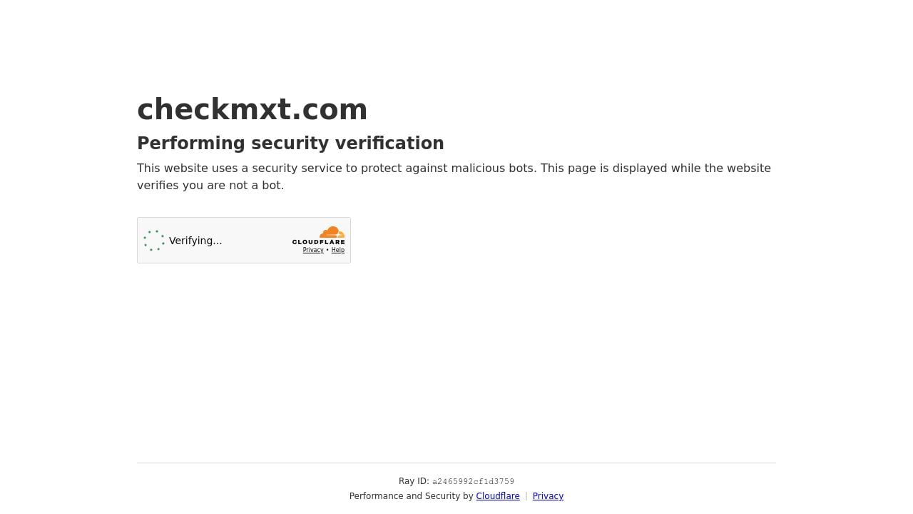Screenshot of Checkmxt.com