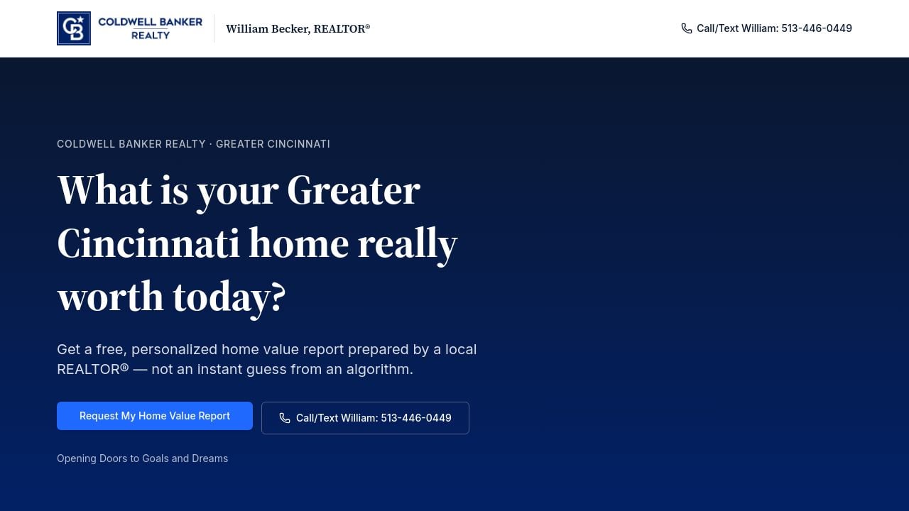 Screenshot of Cincyhomevalue.com