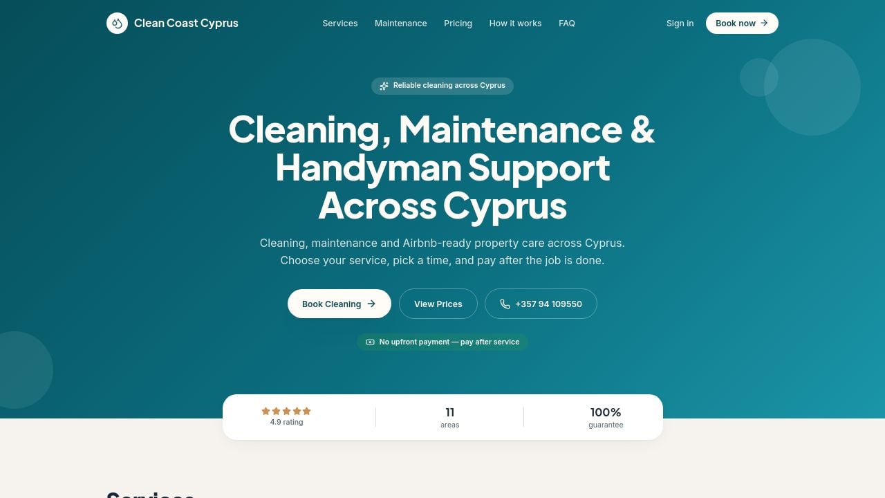 Screenshot of Cleancoastcyprus.com