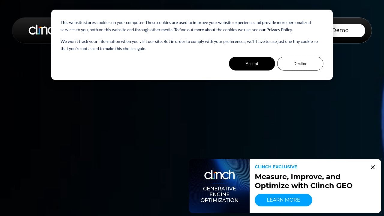 Screenshot of Clinch.co