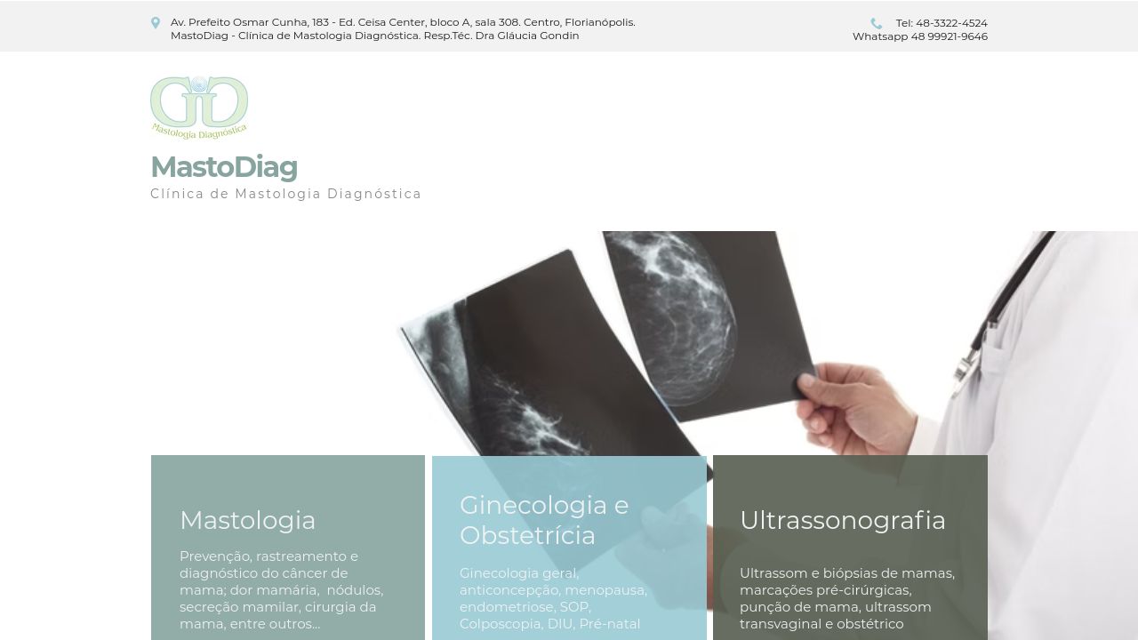 Screenshot of Clinicamastodiag.com