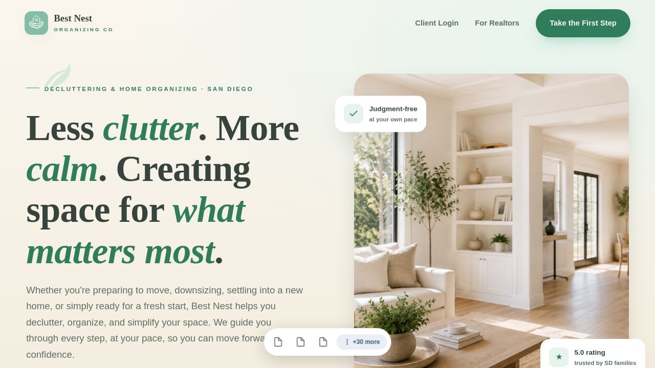 Screenshot of Clutterfreehomes.com