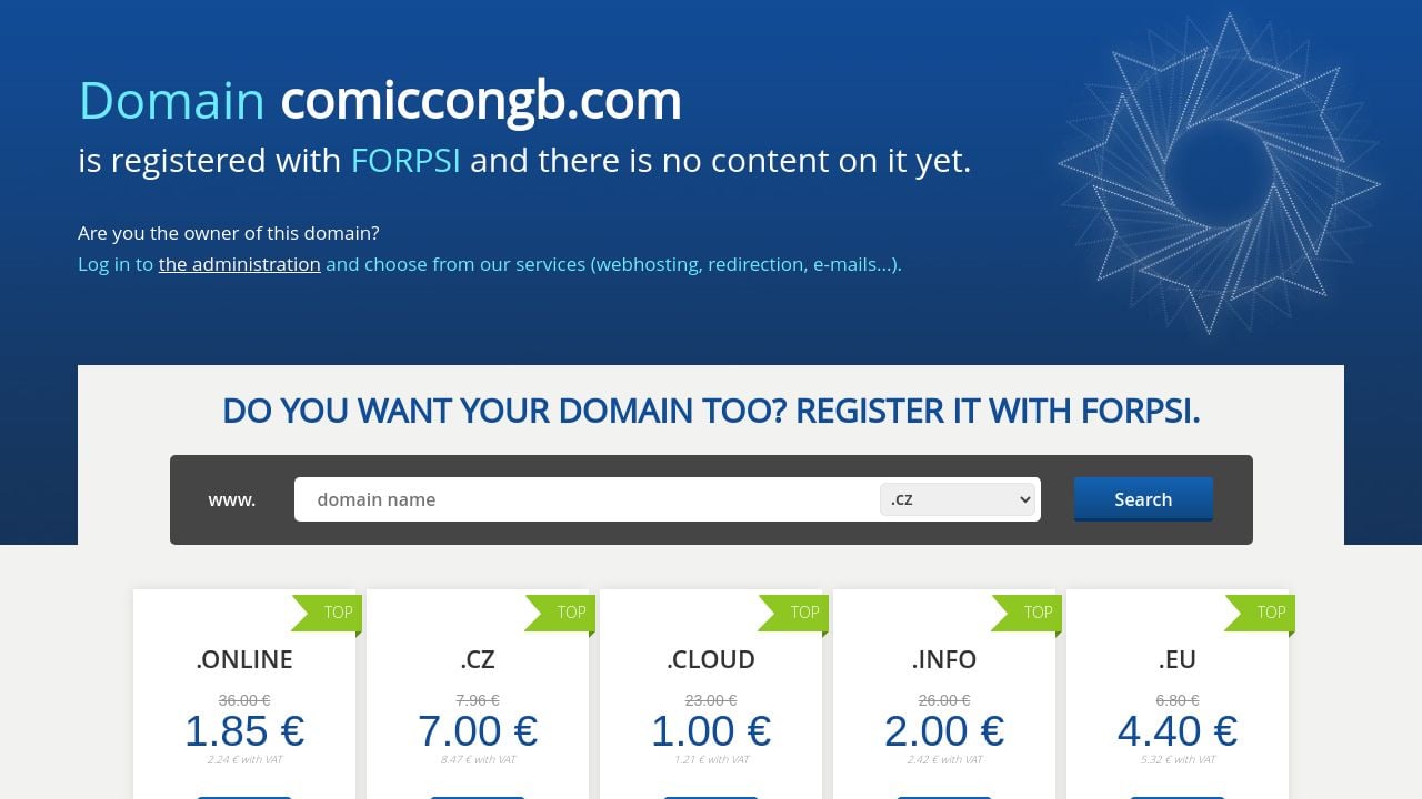 Screenshot of Comiccongb.com