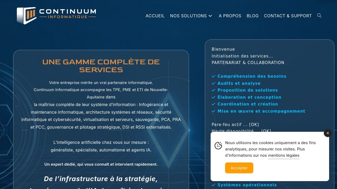Screenshot of Continuminformatique.com