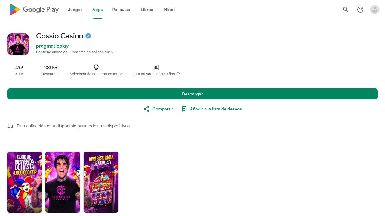 Screenshot of Cossioplay.website
