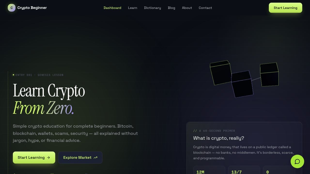Screenshot of Cryptobeginner.in