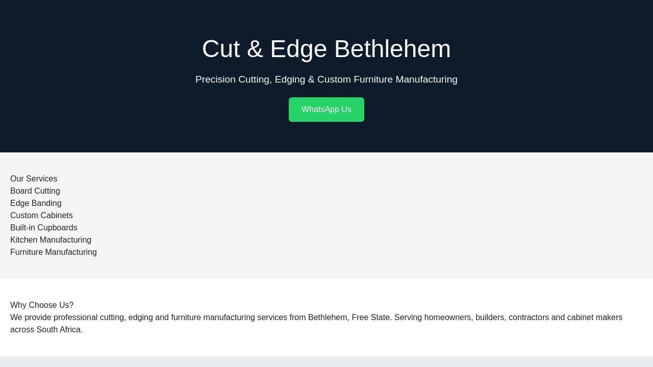 Screenshot of Cutandedgebethlehem.co.za