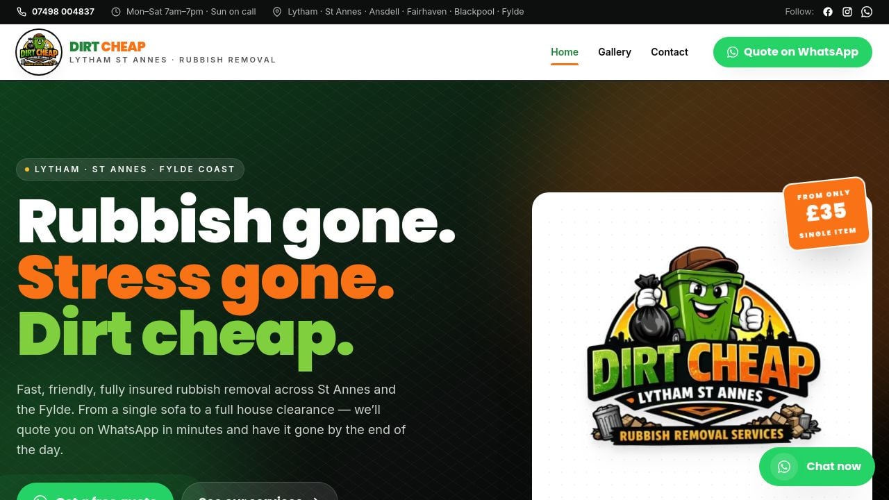 Screenshot of Dirtcheaplythamstannes.co.uk