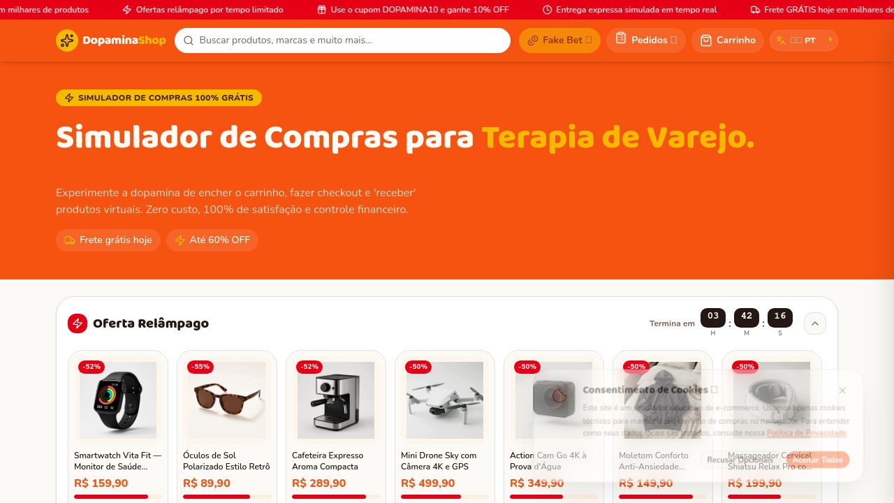 Screenshot of Dopaminashop.com.br