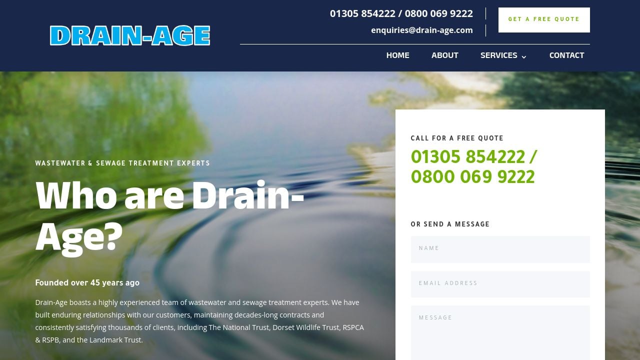 Screenshot of Drain-agelimited.co.uk