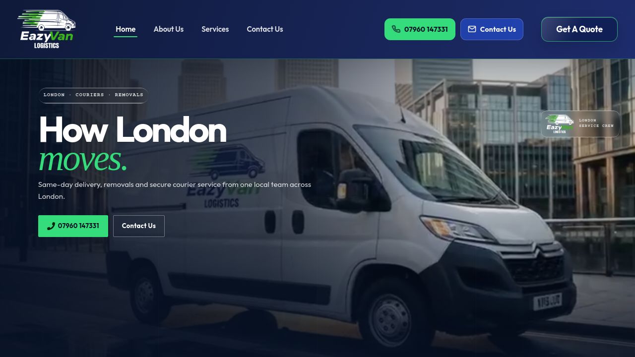 Screenshot of Eazyvanlogistics.co.uk