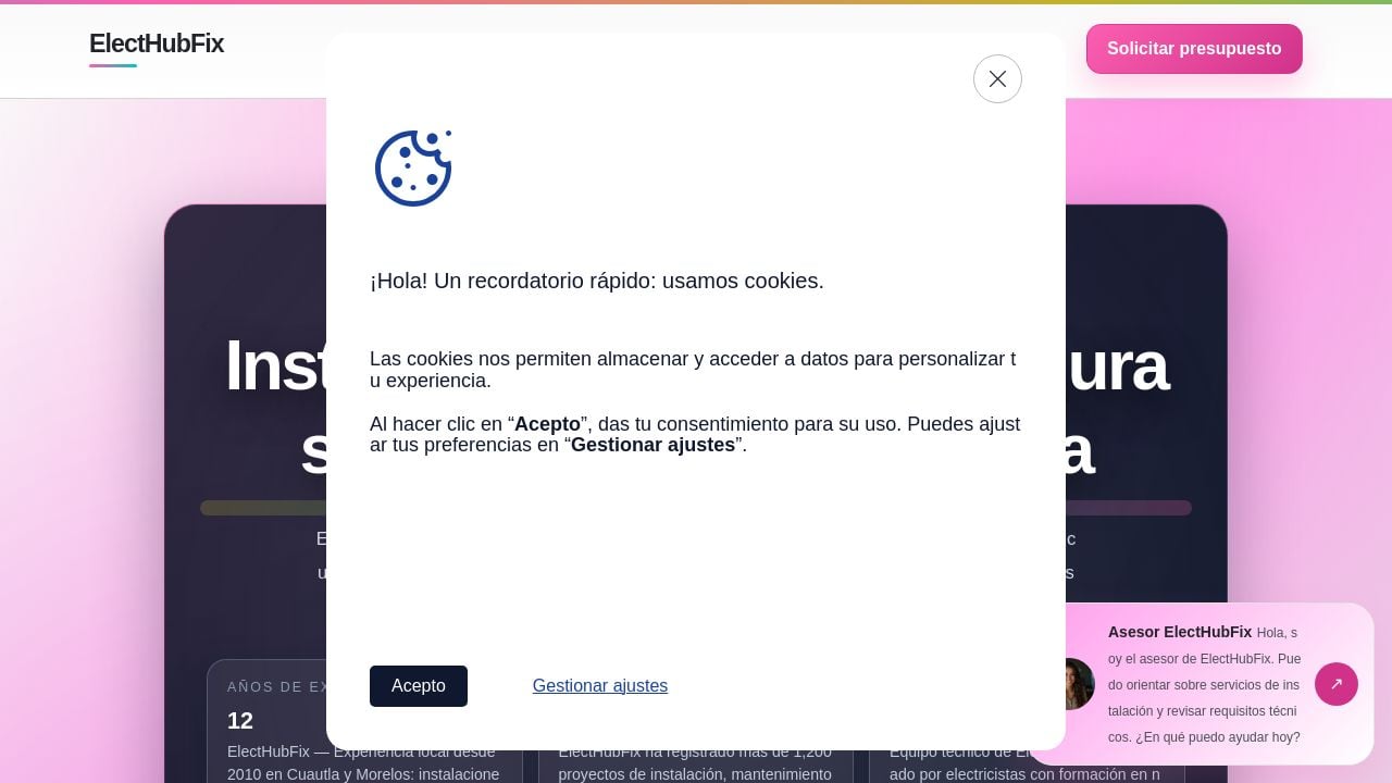 Screenshot of Electhubfix.pro