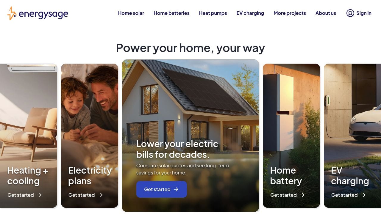 Screenshot of Energysage.com