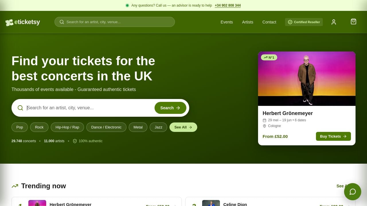 Screenshot of Eticketsy.com