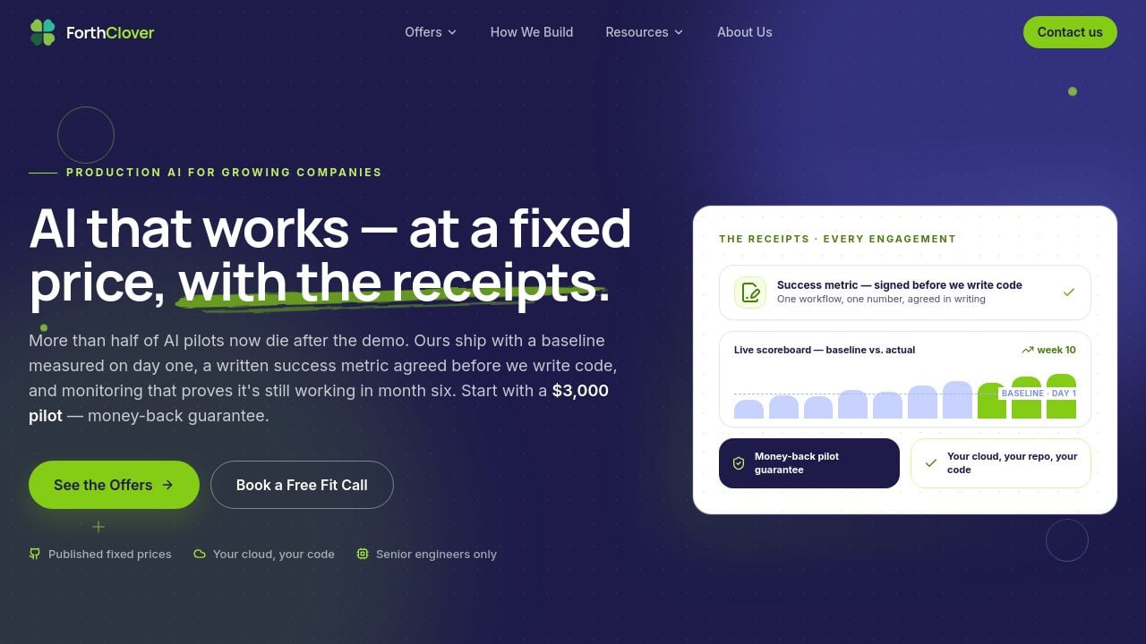 Screenshot of Forthclovergrowth.info