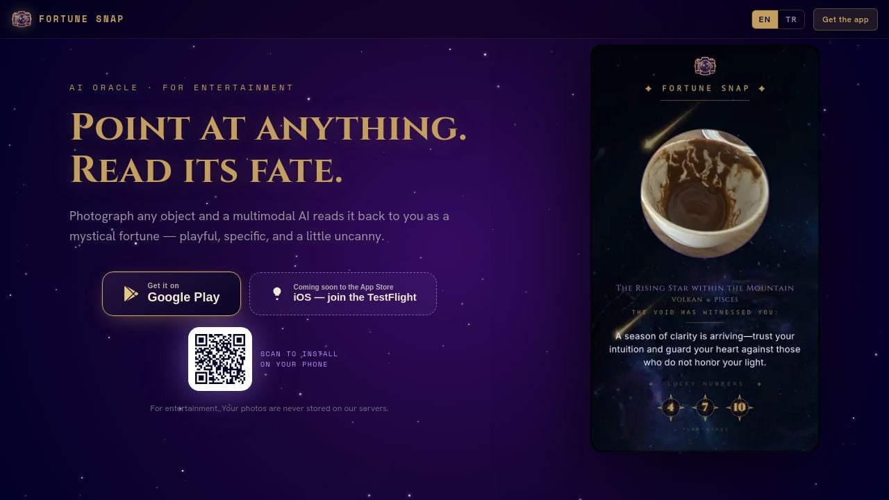 Screenshot of Fortunesnap.app