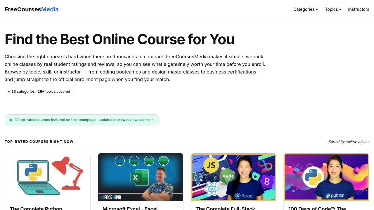 Screenshot of Freecoursesmedia.com
