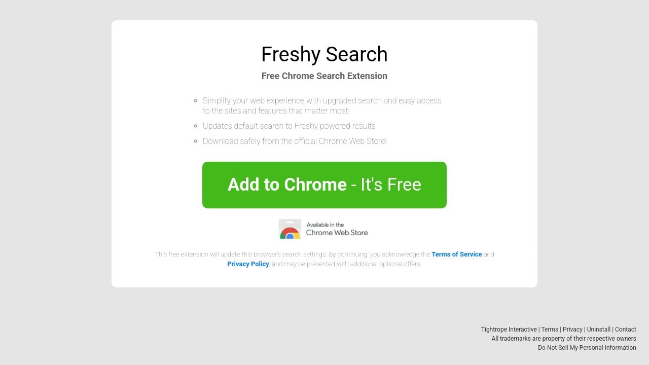 Screenshot of Freshysearch.com