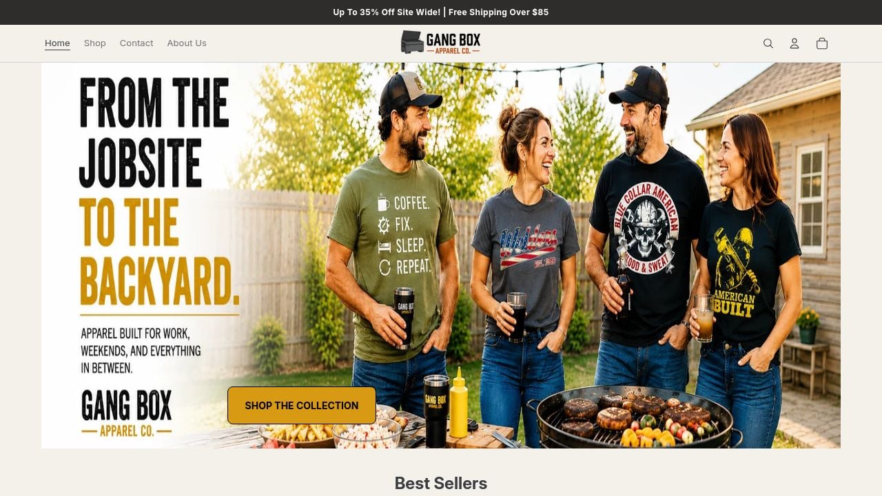 Screenshot of Gangboxapparel.com