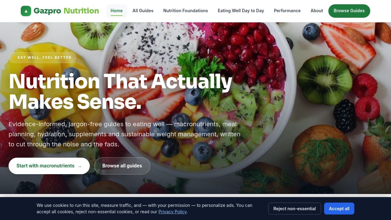 Screenshot of Gazpronutrition.com